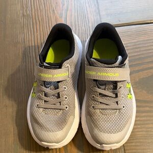 Under Armour Kids' Gray and Neon Green Sneakers
